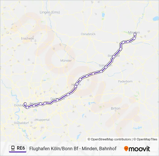 RE6 Train Line Map