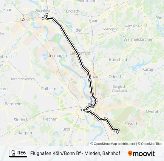RE6 Train Line Map