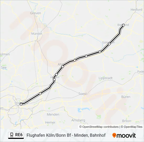 RE6 Train Line Map