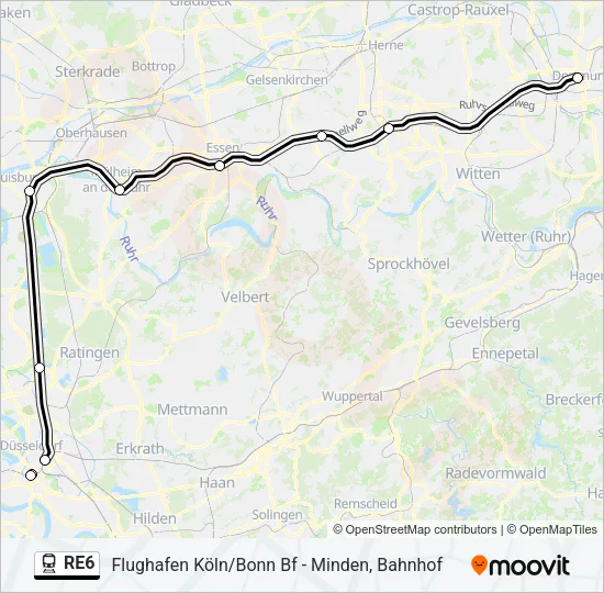 RE6 Train Line Map