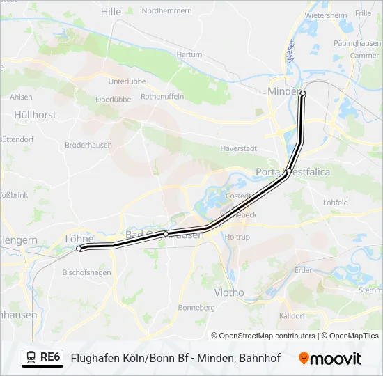 RE6 Train Line Map