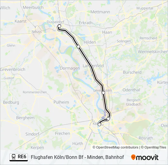 Bahnlinie RE6 Karte