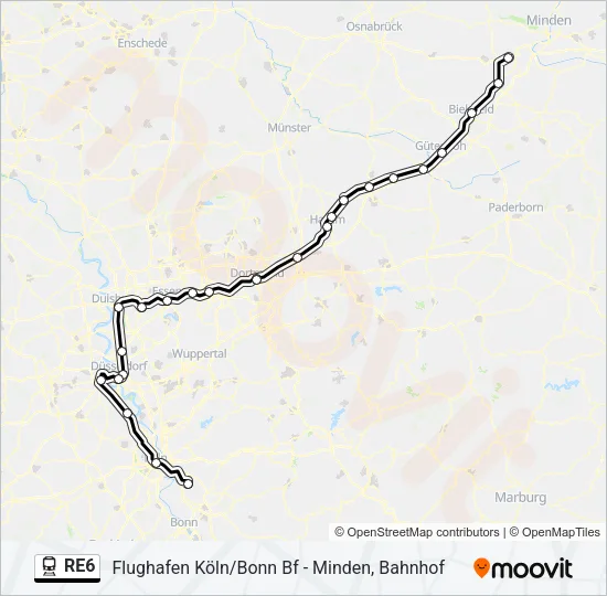 RE6 Train Line Map