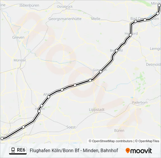 RE6 Train Line Map