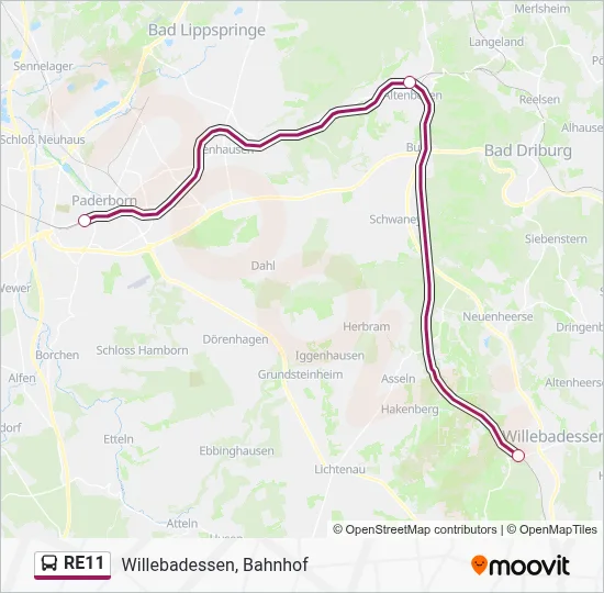 RE11 Bus Line Map