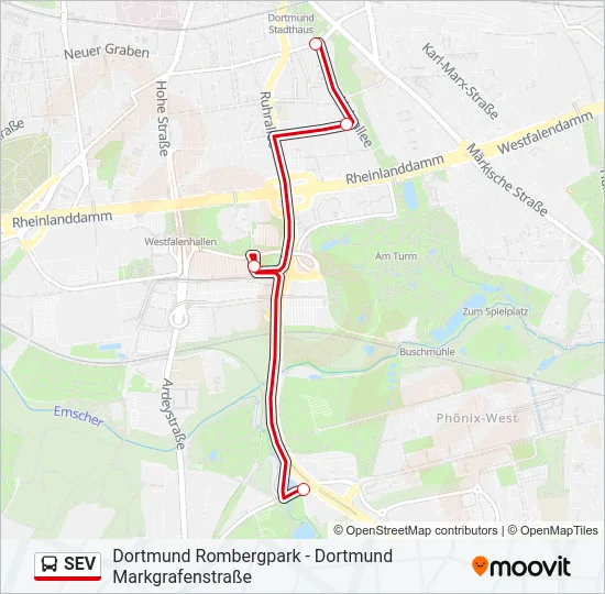 SEV Bus Line Map