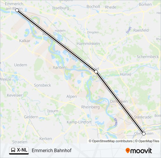Автобус X-NL: карта маршрута