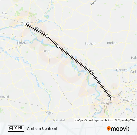 X-NL Bus Line Map