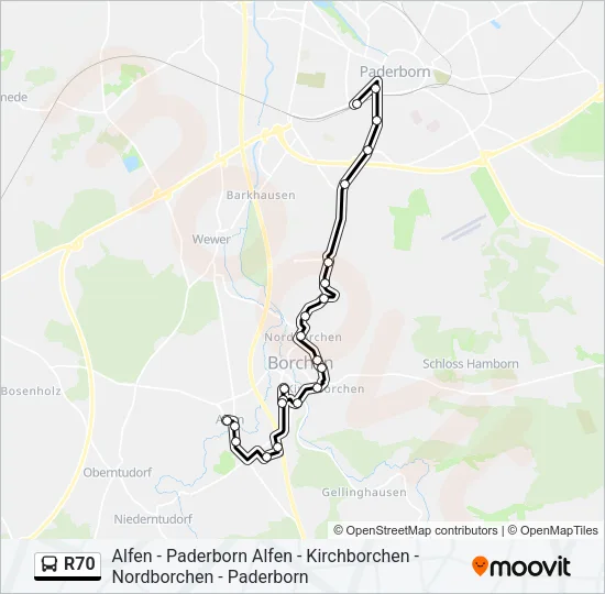 R70 Bus Line Map