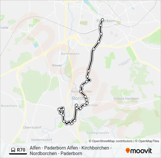 R70 Bus Line Map