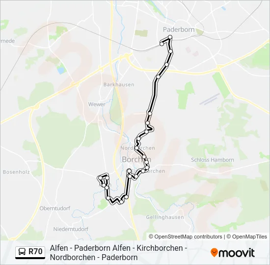 R70 Bus Line Map