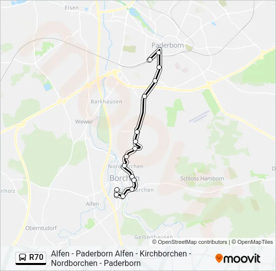 R70 Bus Line Map