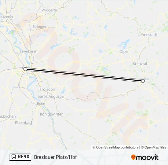 RE9X Bus Line Map