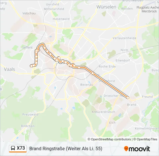 X73 Bus Line Map