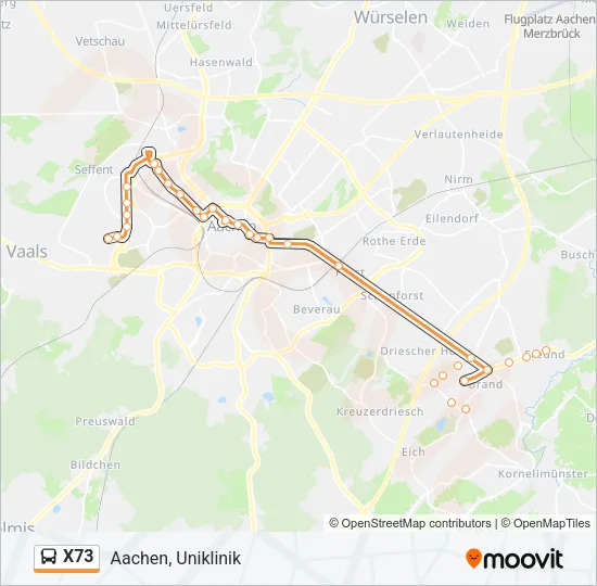 X73 Bus Line Map