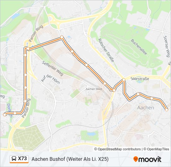 X73 bus Line Map