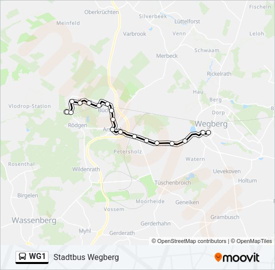 Автобус WG1: карта маршрута