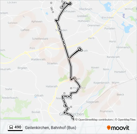 490 Bus Line Map