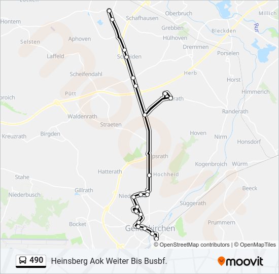 490 Bus Line Map
