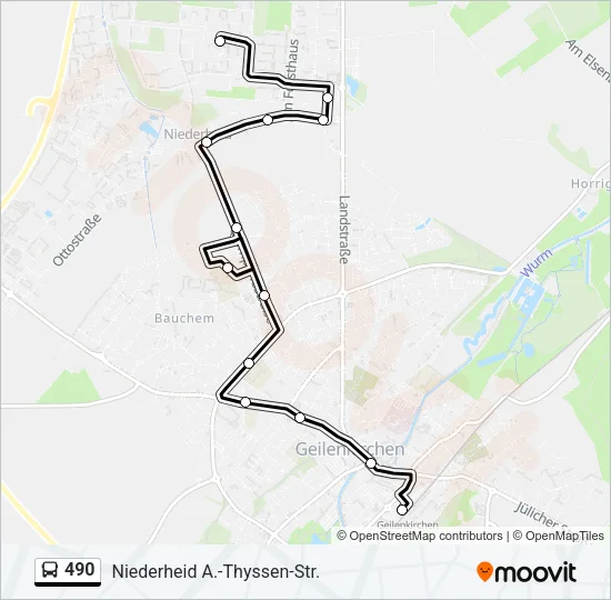 490 Bus Line Map