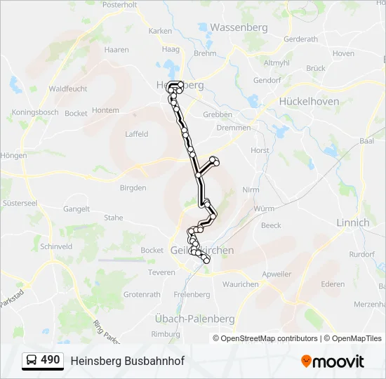 490 Bus Line Map