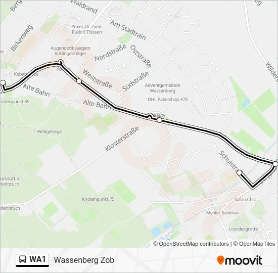 WA1 Bus Line Map