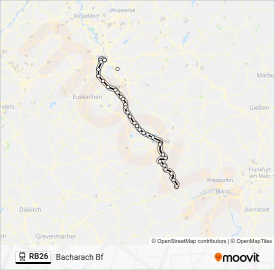 Bahnlinie RB26 Karte