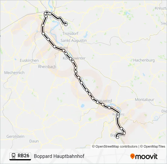 Bahnlinie RB26 Karte