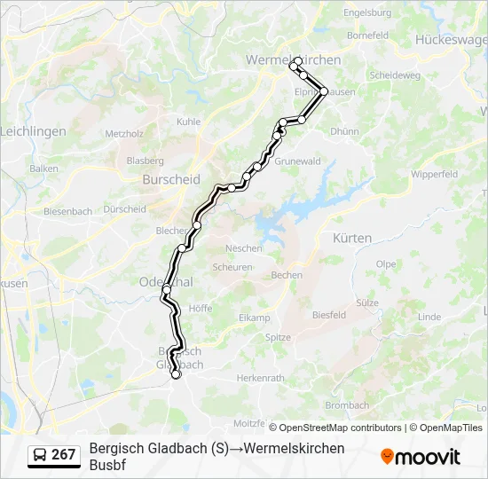 267 Bus Line Map