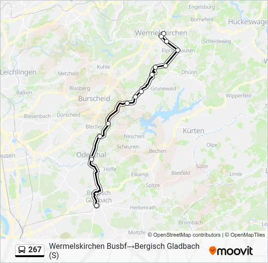 267 Bus Line Map