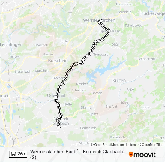 267 Bus Line Map