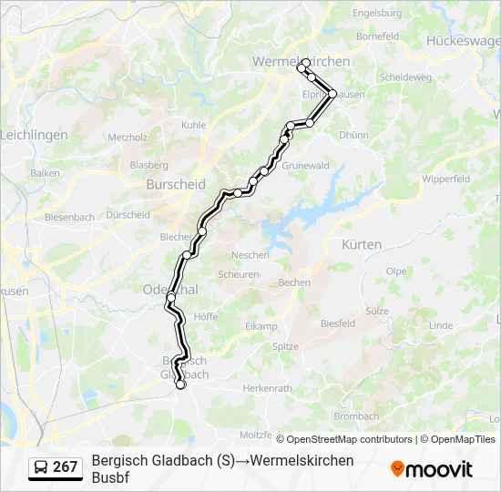 267 Bus Line Map