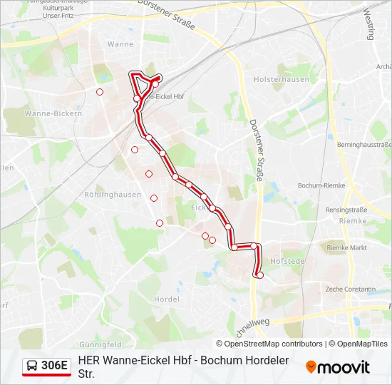 306E Bus Line Map
