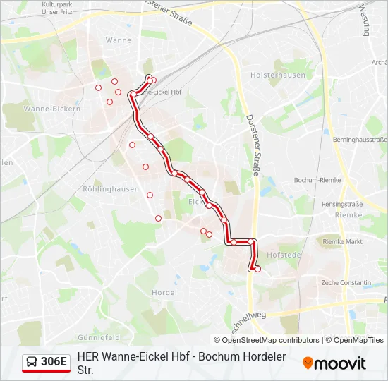 306E Bus Line Map