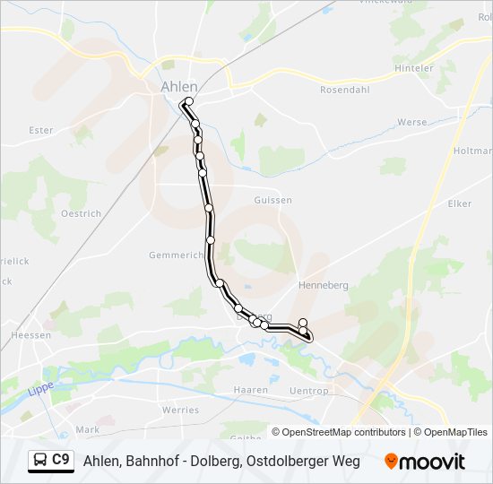 C9 Bus Line Map