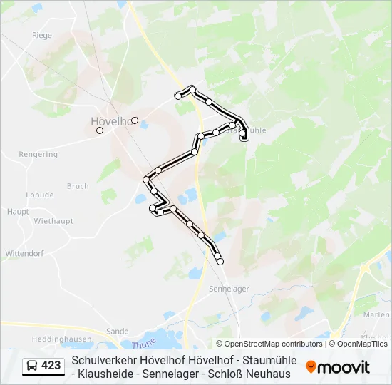 423 Bus Line Map