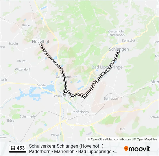 453 Bus Line Map