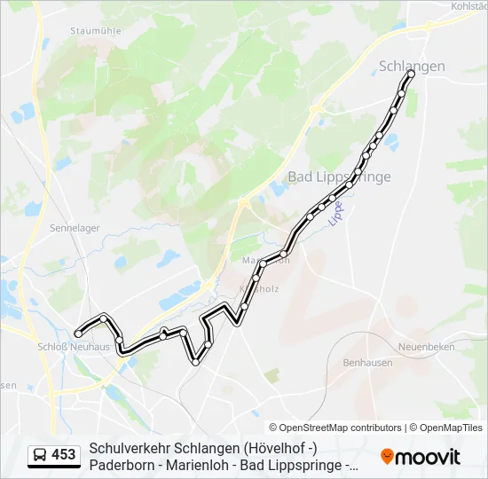 453 Bus Line Map
