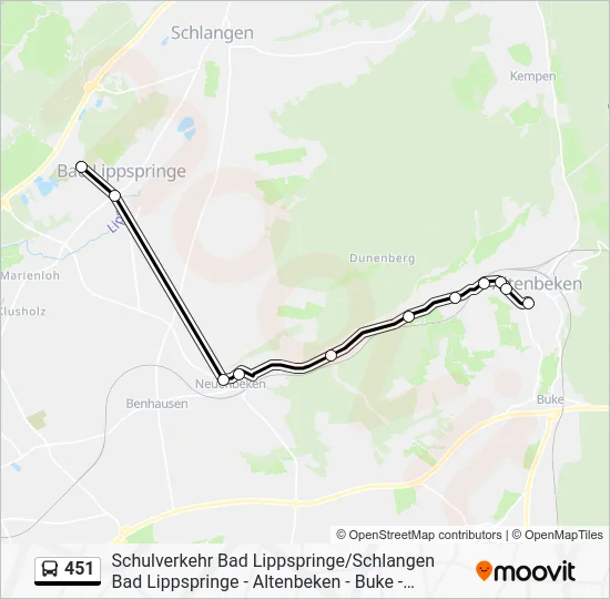 Автобус 451: карта маршрута