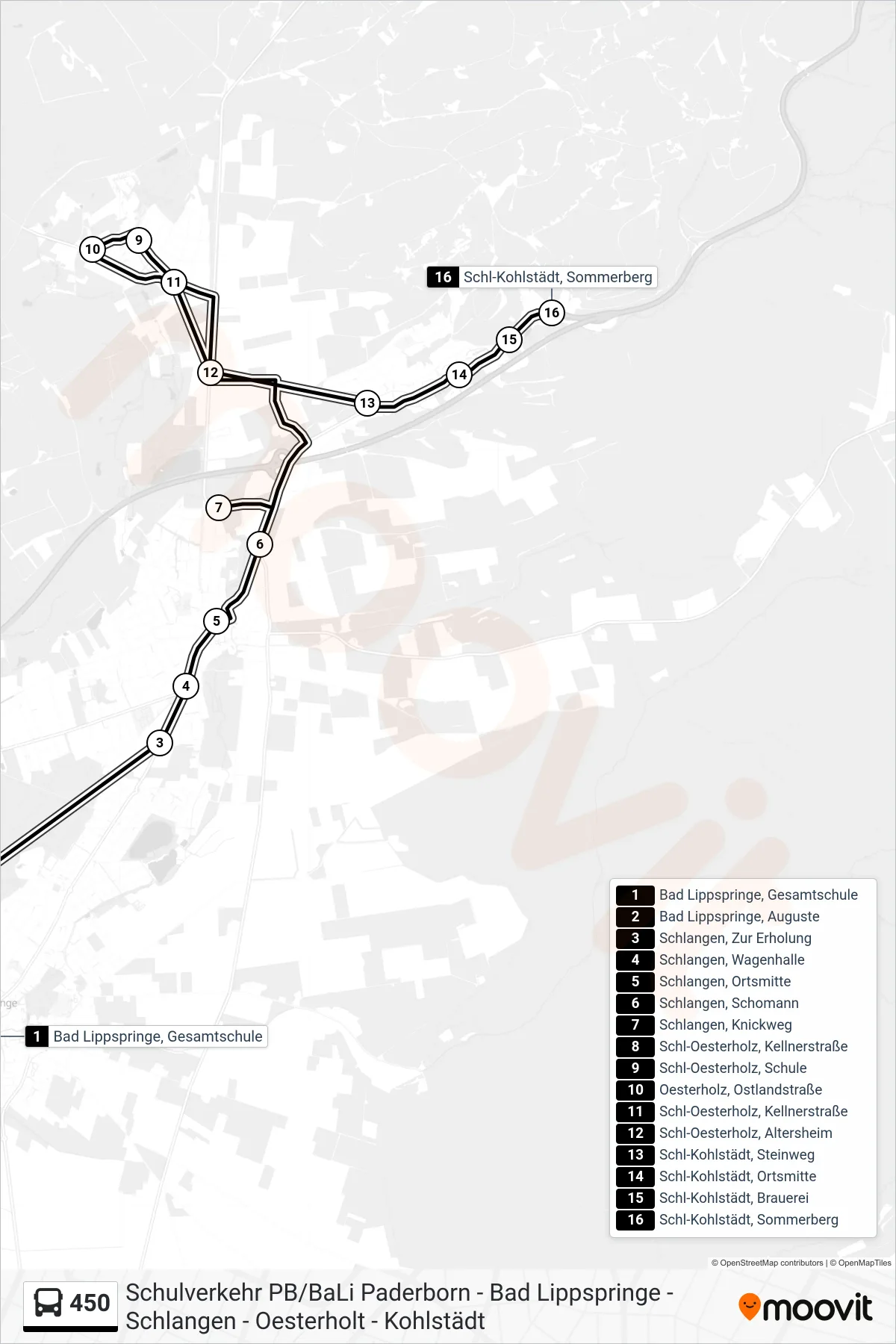 450 bus Line (Schl-Kohlstädt, Sommerberg) route and stops on a map