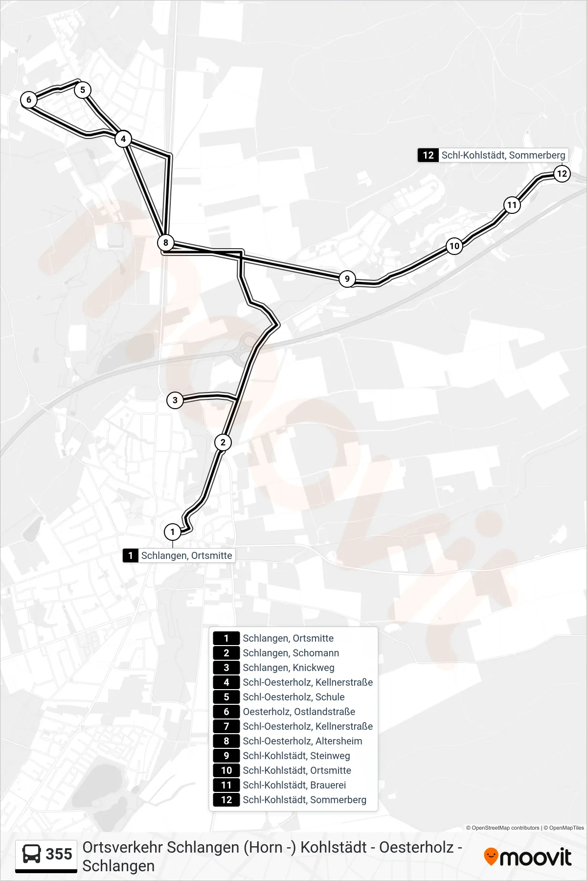 Linie 355 (Bus) Richtung Schl-Kohlstädt, Sommerberg: Route und Haltestellen auf der Karte
