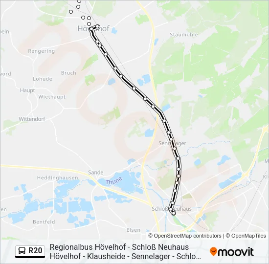 R20 Bus Line Map