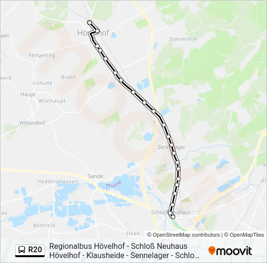 R20 Bus Line Map
