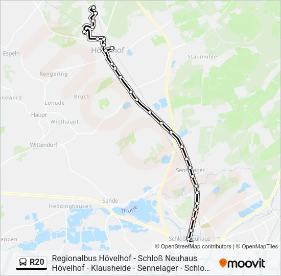 R20 Bus Line Map