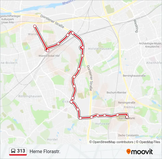 313 Bus Line Map