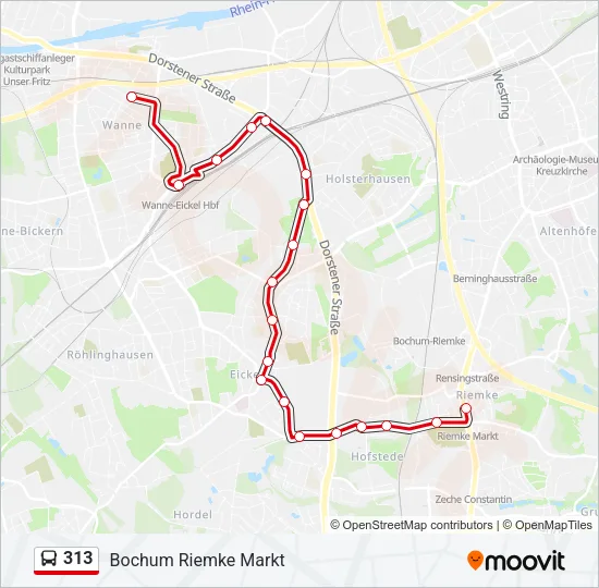 313 Bus Line Map