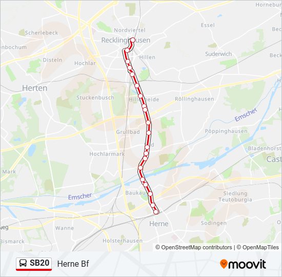 SB20 bus Line Map