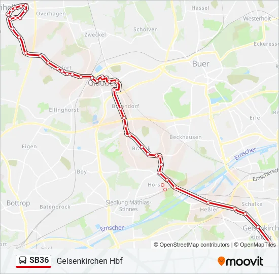 SB36 Bus Line Map