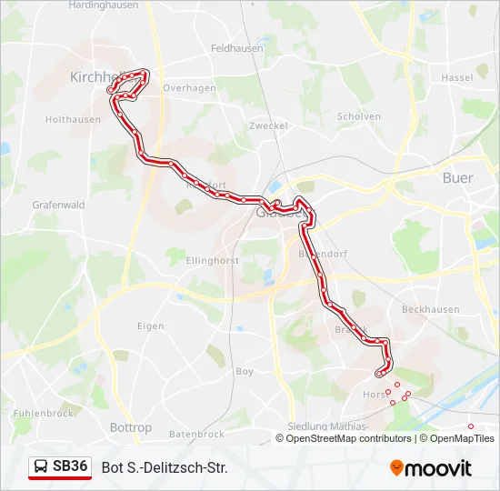 SB36 Bus Line Map