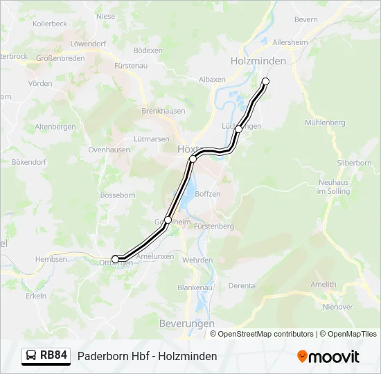 RB84 Bus Line Map